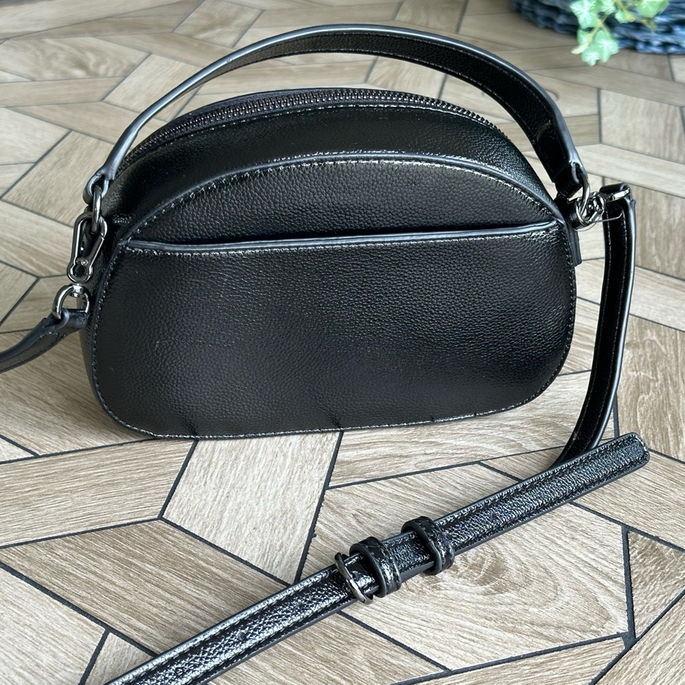 Karl Lagerfeld Textured Black Leather Crossbody Bag - Picture 6 of 12